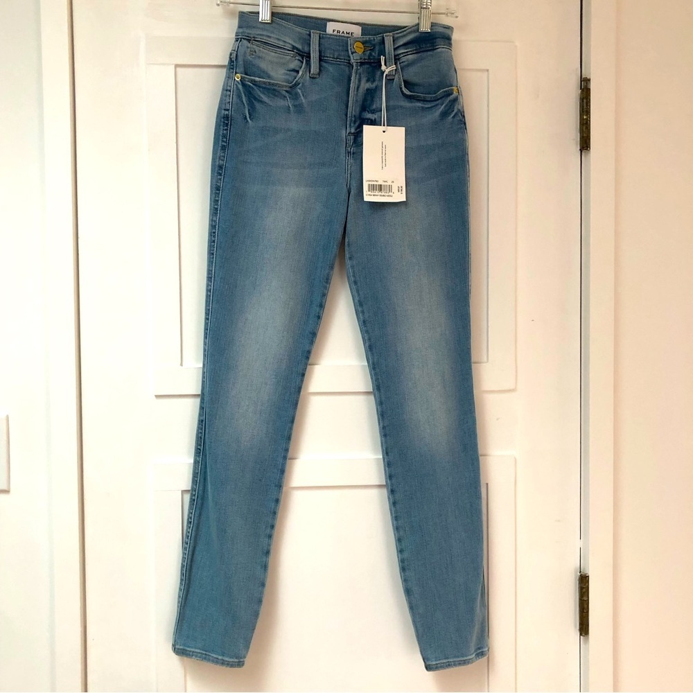 NWT Frame LeHigh High Rise Skinny Jeans double needle Size 25